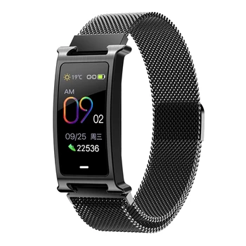 

Smart Watch Heart Bracelet Blood Pressure Oxygen Monitor Weather Activity Tracker Women Fitness Bracelet with Metal Band Black