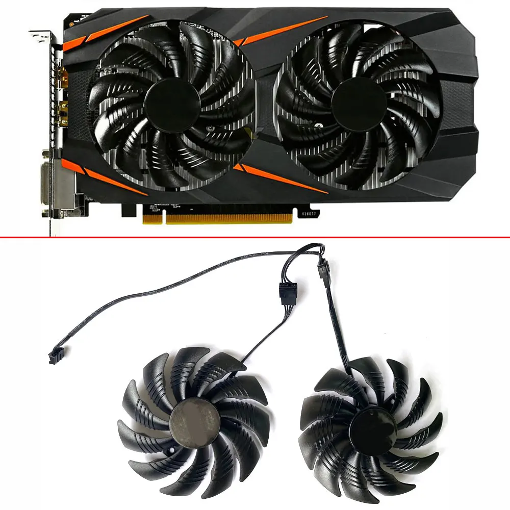 NEW 2PCS 87MM T129215SU PLD09210S12HH RX580 GPU FAN For Gigabyte GTX 1050 1060 1070 960 RX 470 480 570 580 Graphics Card Cooler |