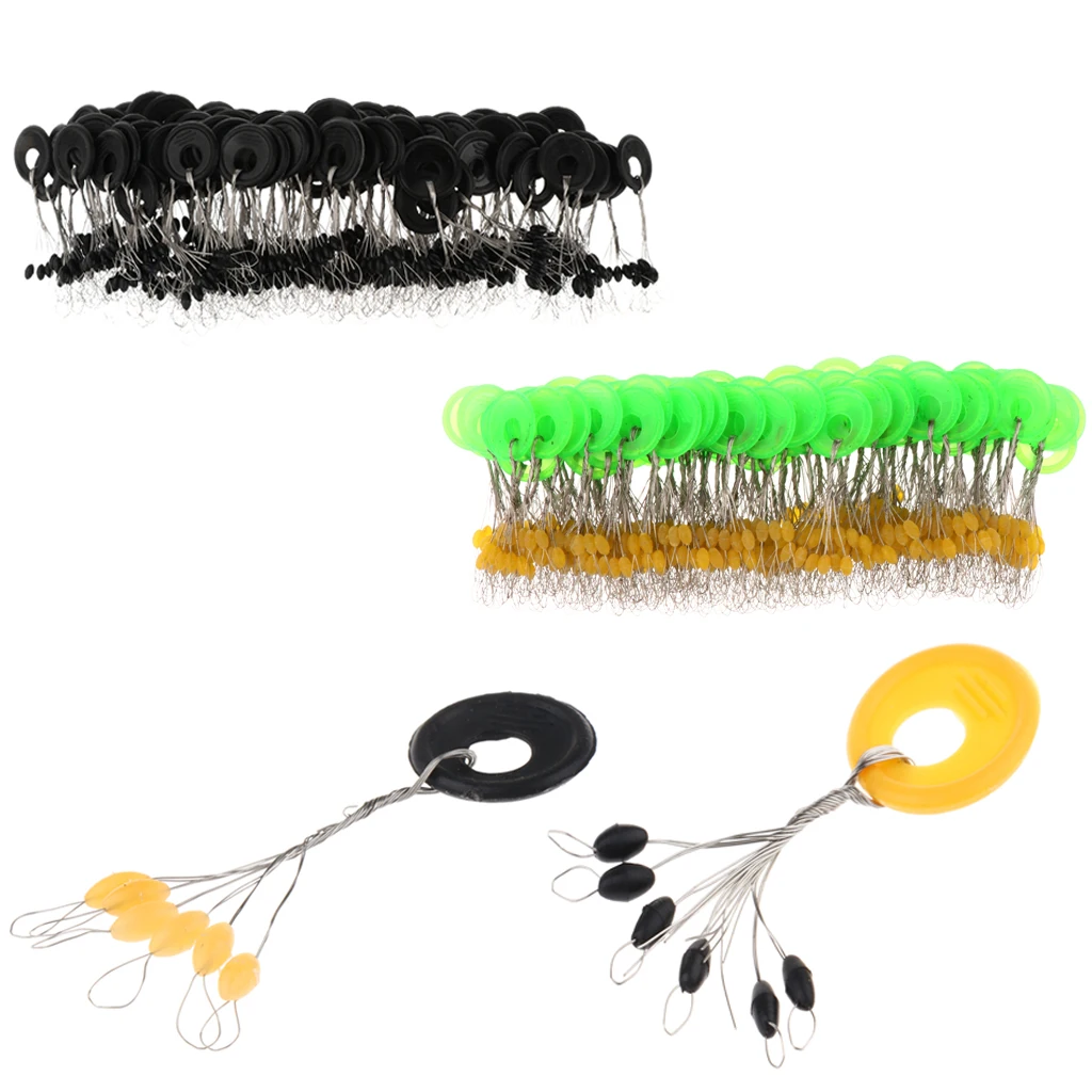 

100Pcs Fishing Rubber Float Stopper Beads Bobber Stoppers Fishing Floating Connector