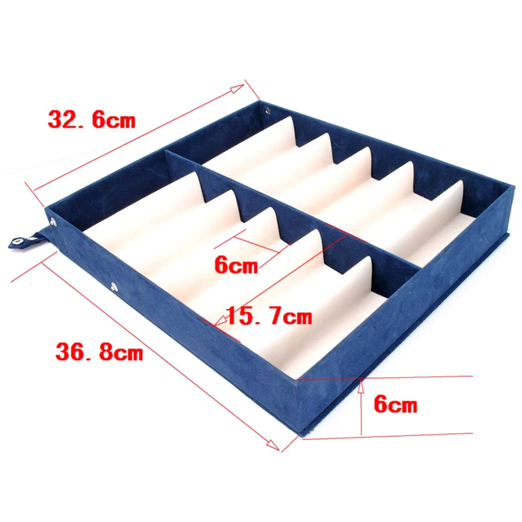 12 Slot Eyeglass Storage Box - Vintage Red Velvet Sunglass Glasses Display Case Storage Organizer Collector