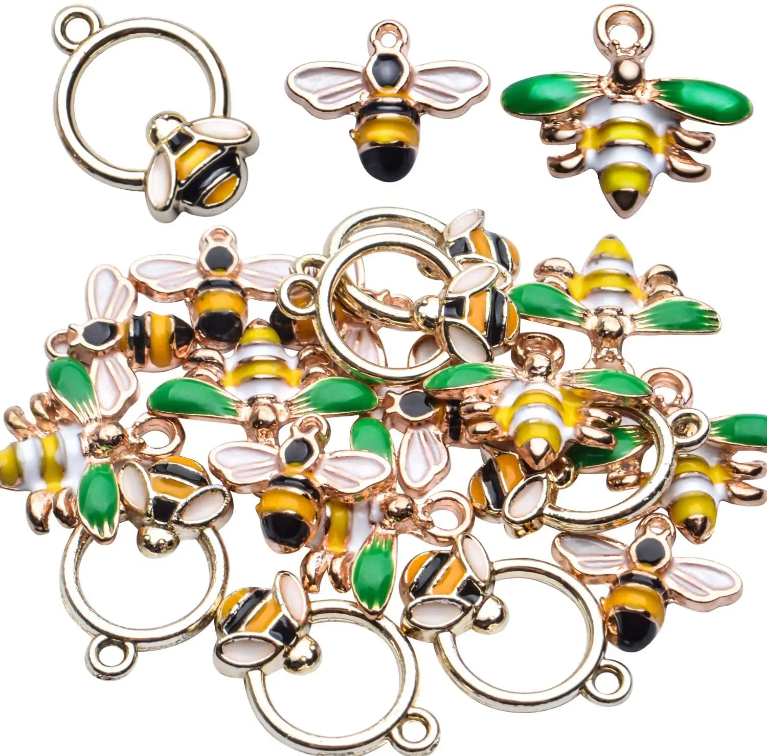 Enamel Alloy Bee Necklace Choker Pendant Insect Jewelry For Women Charms Gifts 