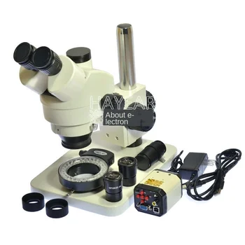 

Trinocular stereo microscope Continuous zoom Stereo microscope Video industrial camera Cross line