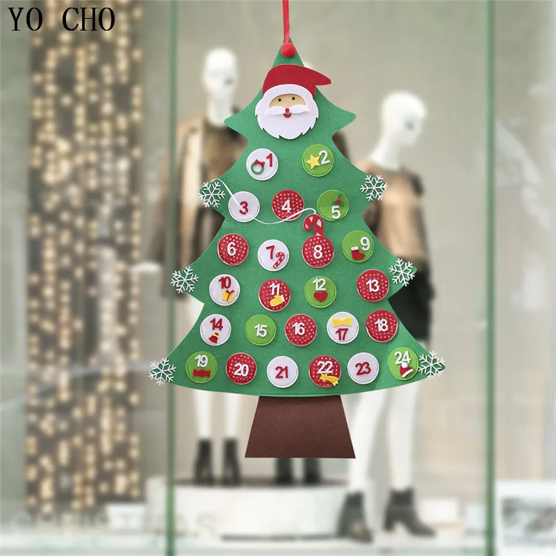 

YO CHO Detachable Christmas Tree Advent Calendar New Year 3D DIY Ornaments Wall Hanging Christmas Gift for Christmas Decor