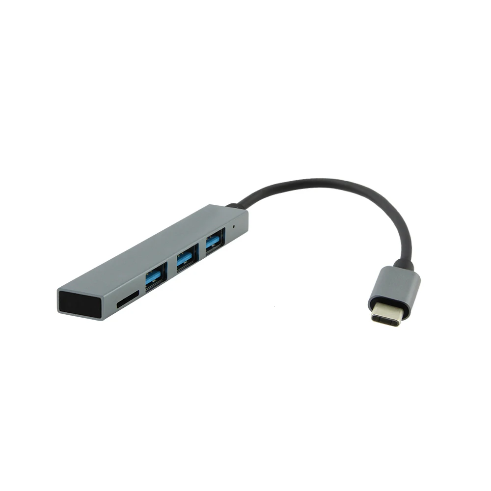 4 In 1 Hub USB3.0 TF Card Reader To Type-C