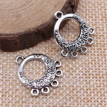 

Wecharms 50pcs 21x19mm Earring Connector Charms DIY Jewelry Making Jewelry Finding Antique Silver Color