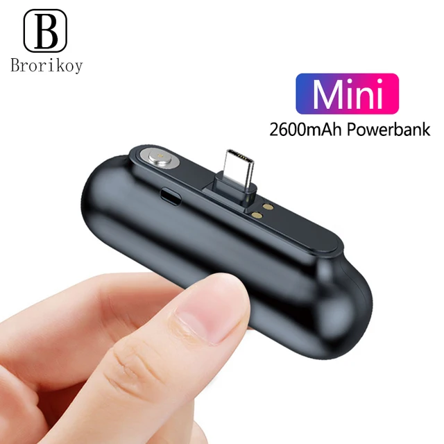 $US $14.39  Brorikoy Power Bank 2600mAh Portable Charging PowerBank USB Magnetic Micro Type-C Cable for iPhone 