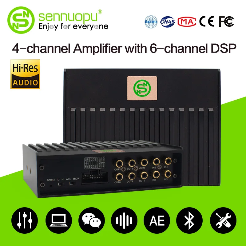 Автомобильный усилитель Sennuopu DSP для динамиков 6 канальная аудиосистема воспроизведение Bluetooth звуковой