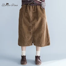 Длинная свободная женская длинная юбка BelineRosa, осень-зима, вельвет Pure Color, повседневная юбка с поясом ALWY0007