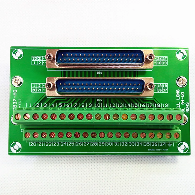 D-SUB DB37 Double Male Header Breakout Board, Terminal Block, Connector. US$22.98