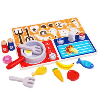 

Wooden Toys Kitchen Gas Stove Toy Children'S Play House Toys Puzzle Early Education Aid Gifts for Children Learning