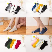 10 шт. = 5 пар, модные милые Креативные Хлопковые женские носки с забавными монстрами наивысшего качества популярные милые носки с фруктами