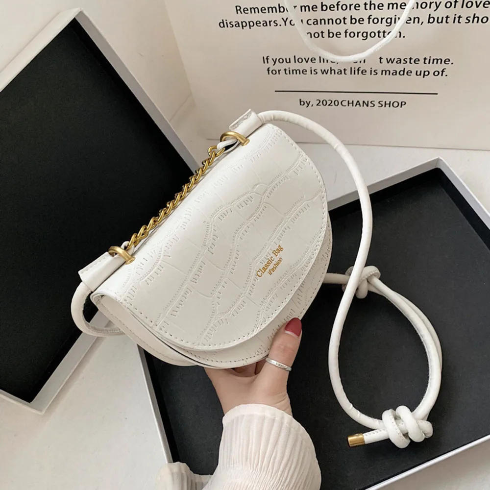 

Crocodile Pattern Soild Color Small Square Bags For Women 2020 summer Handbag And Small Chain Shoulder Bags Fashion Cross Body