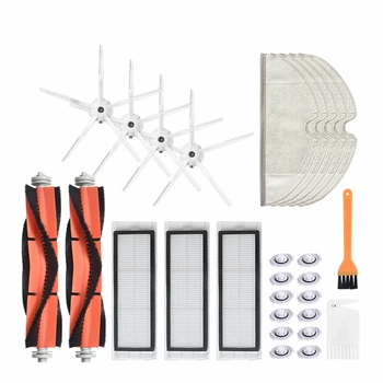 

Top 4 Side Brush + 2 Roller Brush + 3 Filter Net + 5 Mop Cloths Pad + 12 Filter s for Xiaomi S50 S55 S60 T4 T6 Robot Vacu