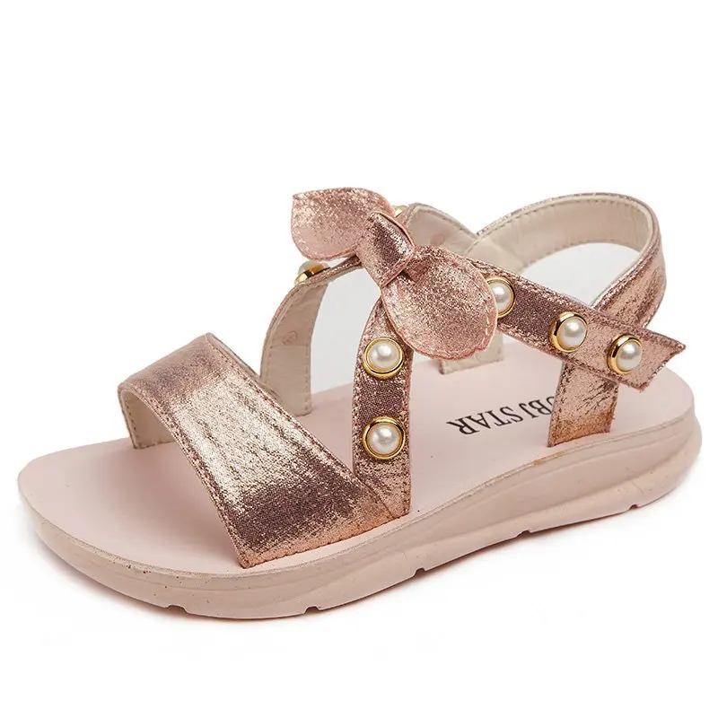 2021 Cool Summer Children's Slippers Kid Girls Cute Beach Sandals Bowknot Slippers Flip Flops Shoes Flower Flats Heels Shoes jelly sandals summer 2021 baby girl shining rainbow princess kids dress up sandals for children flat shoes children s flats