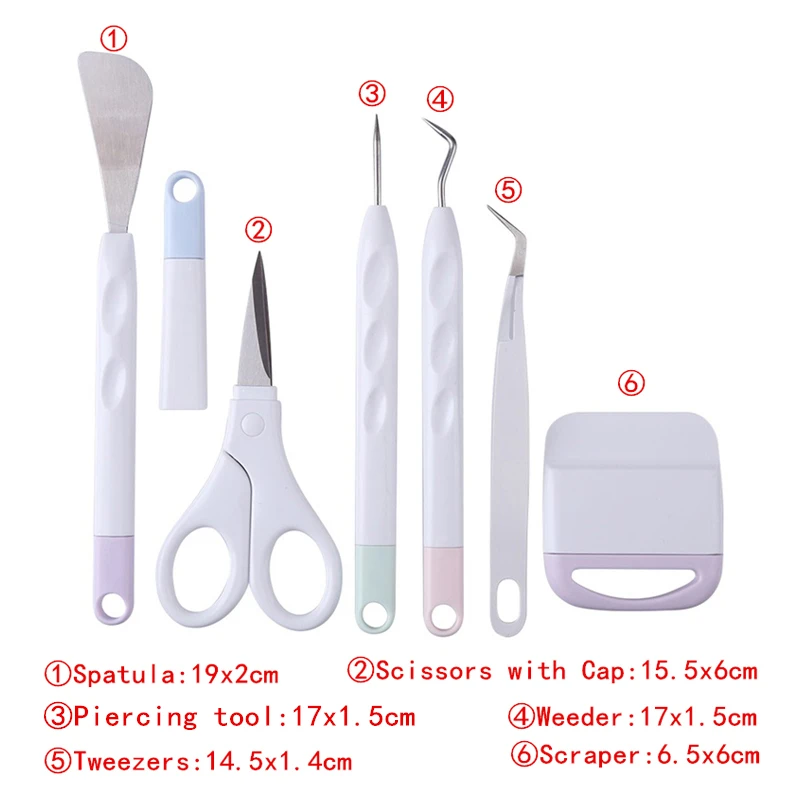 Sewing Tool Set 6pcs/set Stitching Punch Carving Craft Vinyl Weeding Silhouettes Lettering Piecing Hand Craft Tools
