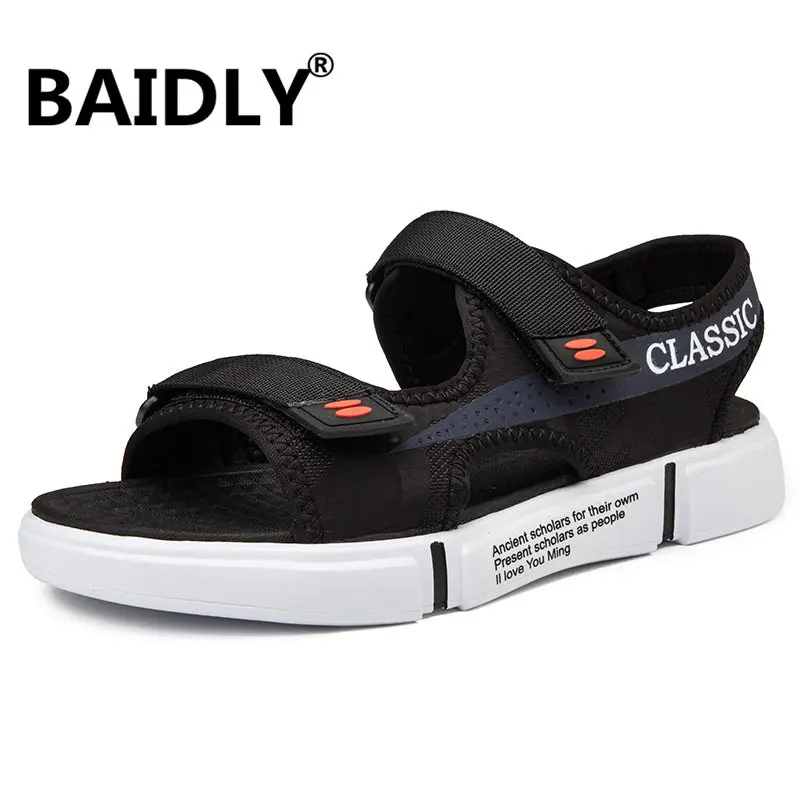Мужские сандалии; Новинка; летние сандалии на танкетке; Уличная Повседневная обувь в Корейском стиле; пляжные шлепанцы с мягкой подошвой; Sandalia Masculina