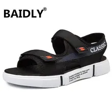 Мужские сандалии; Новинка; летние сандалии на танкетке; Уличная Повседневная обувь в Корейском стиле; пляжные шлепанцы с мягкой подошвой; Sandalia Masculina