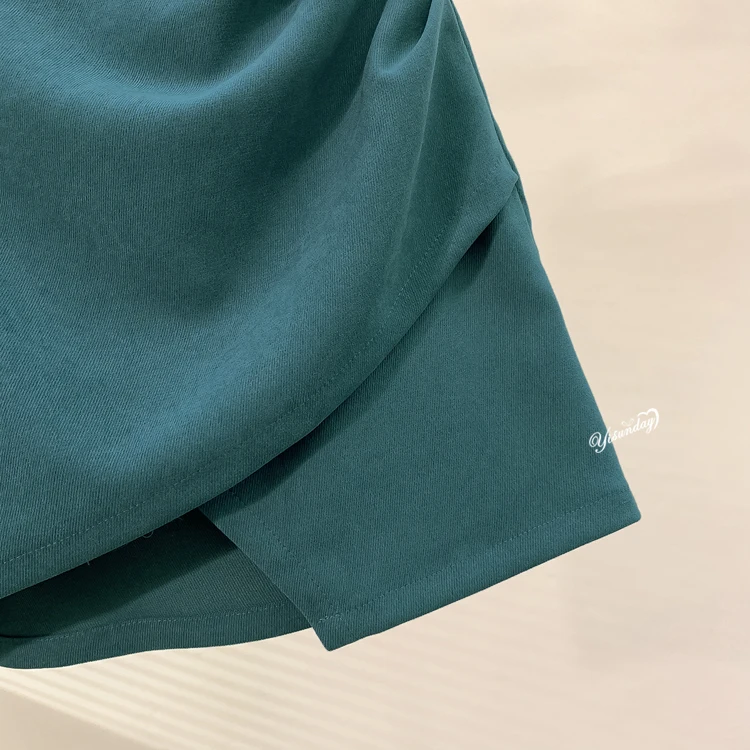 Women Skirt Autumn Irregular High Waistband Skirts Wrinkled Character Skirt Solid