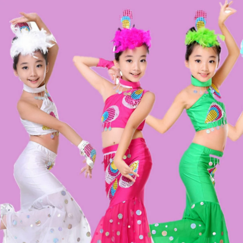 

June Children's Costume Preschool Children's Dance of The Girls Skirts Pavan Ethnic Dai Dance Performances