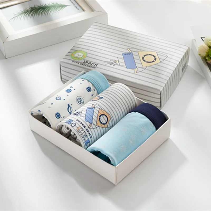 

Children Pure Cotton Boxer Knicker Boxed Cartoon Baby Boxers Big Boy New Style Boxer Underwear Factory