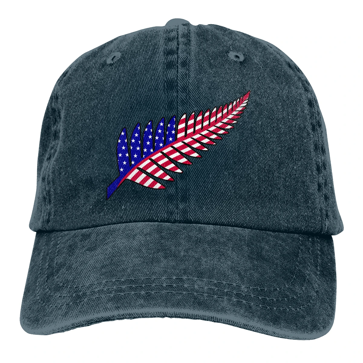 Американский флаг папоротник Casquette черный унисекс Мужские Женские джинсовые бейсболка с ремешком кепки Регулируемый Гольф папа шляпа