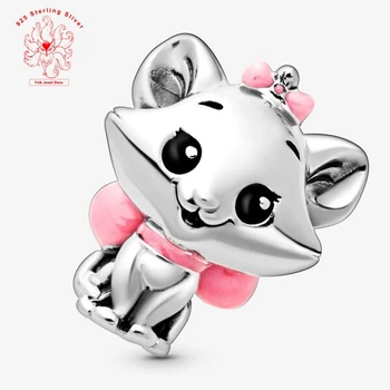 

925 sterling silver Cartoon Cat Fine Beads Fit original Bracelet Charm DIY Women Jewelry 2020 spring NEW