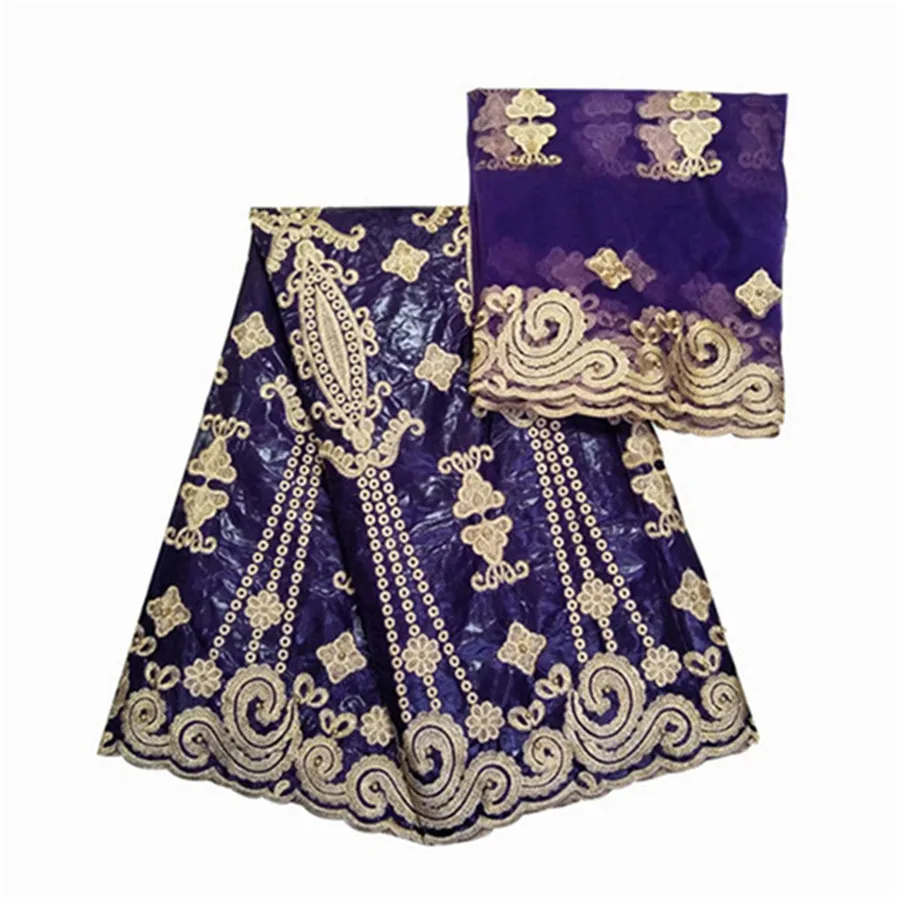 Фиолетовый Базен Riche Getzner Nouveau африканская ткань Bazin Brode Getzner парча жаккардовая ткань из Дубая 5+ 2 ярда