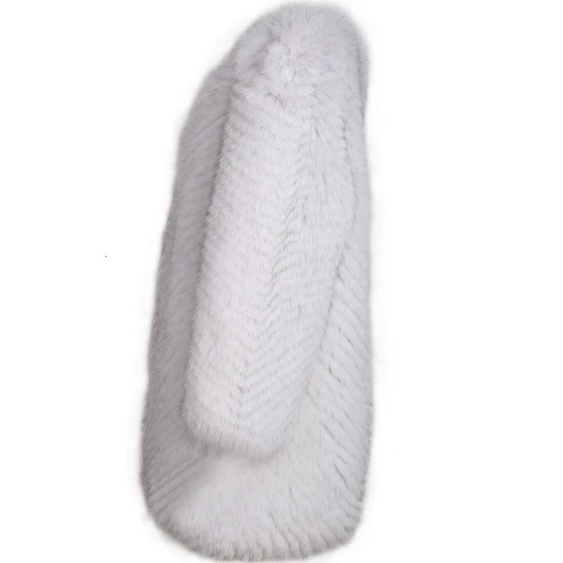 Женское пальто из натурального меха, длинное пальто из лисьего меха