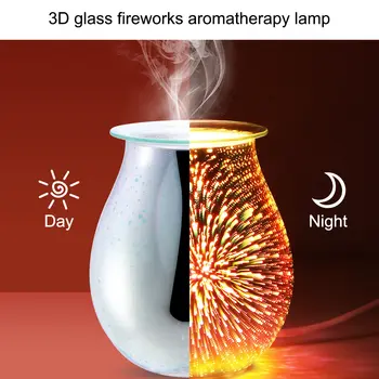 

Electrical Incense Burner 3D Fireworks Glass Fragrant Wax Melting Holder For Room Refresh Incense Bottle Burner High Quality