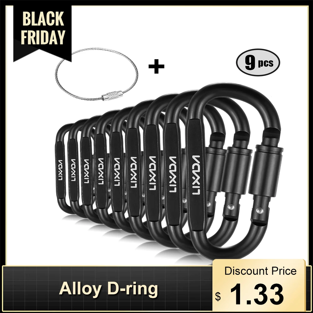 

Lixada Carabiner Aluminum Alloy D-ring Locking Carabiner Screw Lock Hanging Hook Buckle Keychain for Outdoor Camping Hiking
