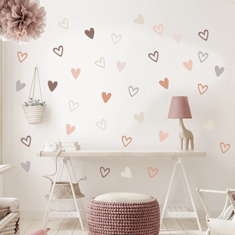36pcs Heart Shape Trendy Boho Style Wall Stickers Bohemian Decals for Living Room Bedroom Nursery Kids Home Decor | Дом и сад