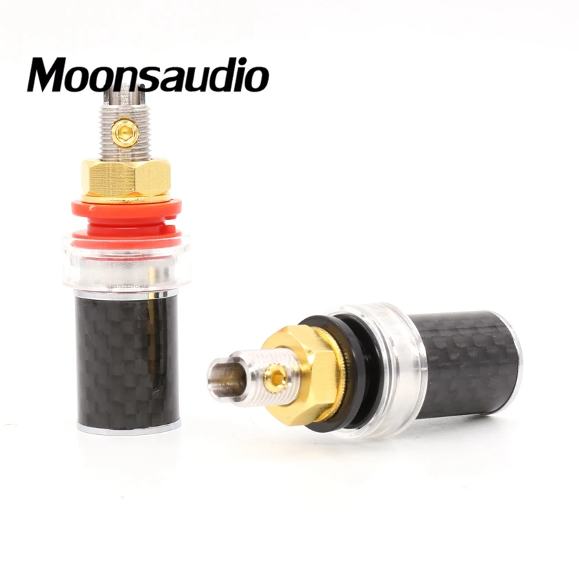 4pcs Hifi audio Acrolink CF-804(R) Rhodium Plated Binding post Carbon Fiber Connector plugs | Электроника