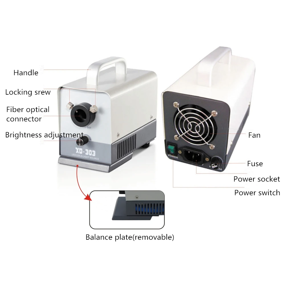 Fonte de Luz Mini Portátil Indústria Microscópio Microscopia Fria Fibra Óptica Jóias Identificação Led 20w 4 Mini portátil led 20w indústria microscópio microscopia