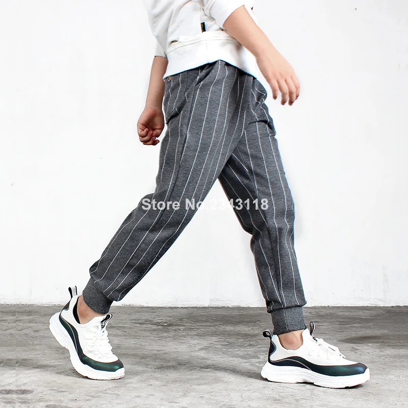 Kids Boy Pant Children's Trousers Boys' Casual Girls' Pure Cotton Vertical Knitted Children's Trousers In Autumn Winter 5-8 12
