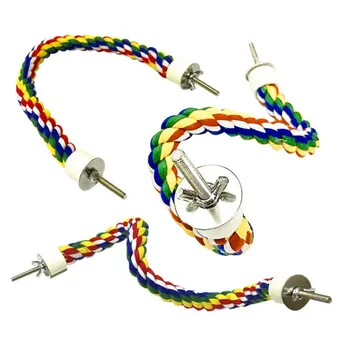 

Colorful Bird Rope Perches Cage Accessories Comfy Perch Parrot Toys For Cotton Bungee Bird Toy Cotton Rope 2020