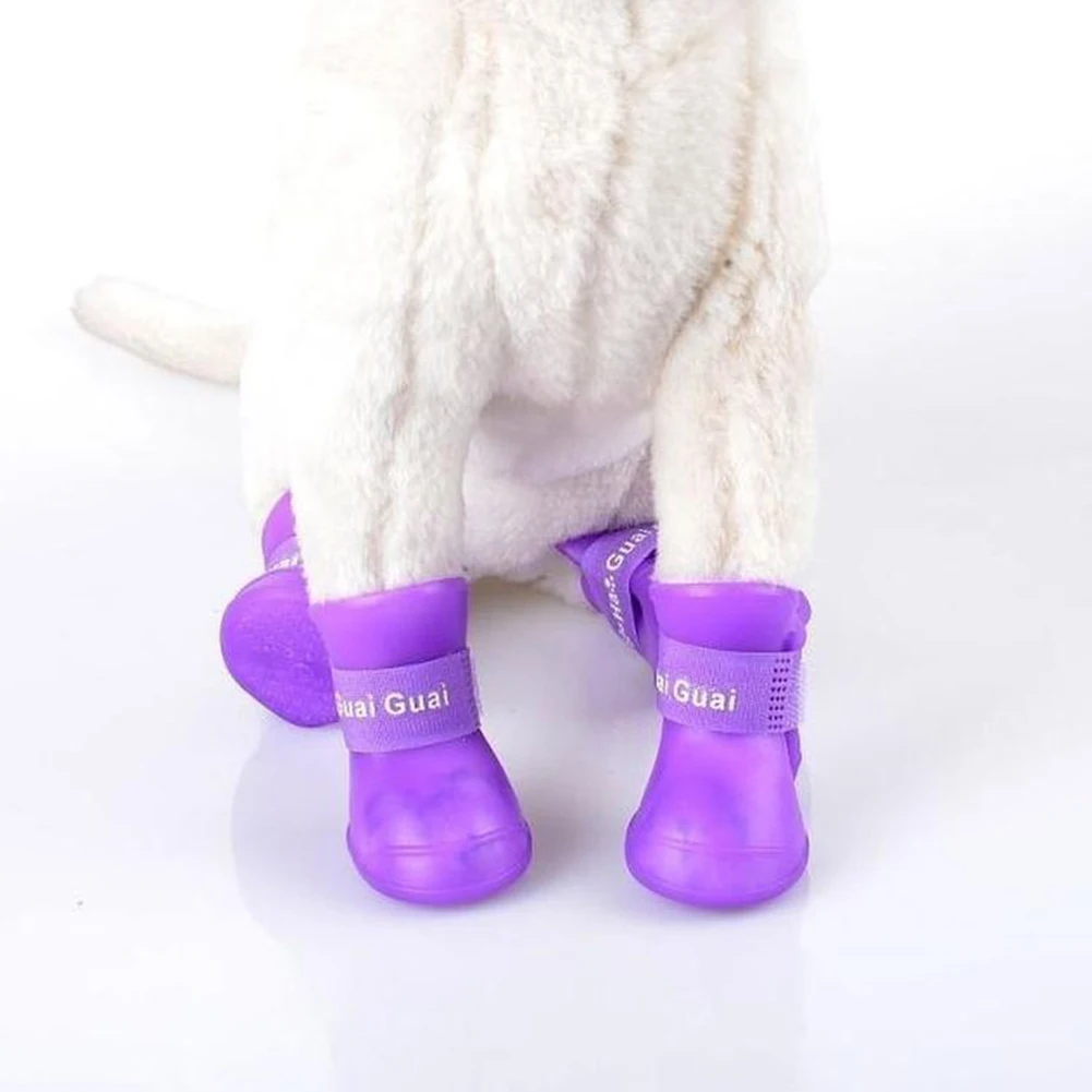 2 пары однотонных носков для щенков и собак; нескользящая водонепроницаемая обувь для дождливой и снежной погоды; товары для домашних животных