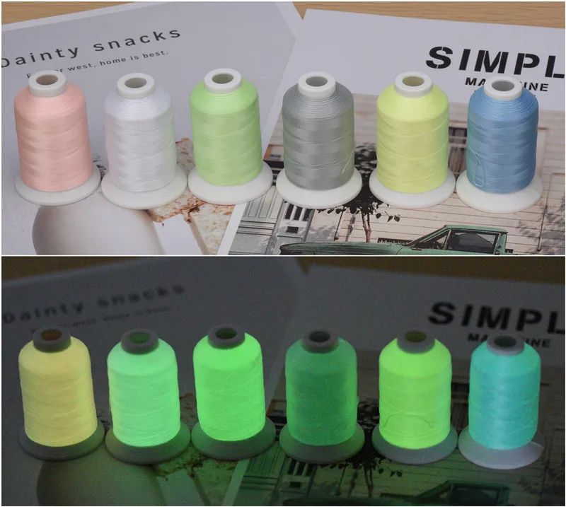 Швейная нить Simthread светящаяся в темноте 6 катушек|threads glow|embroidery threadembroidery thread brands |