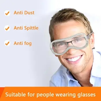 

Outdoor Goggles Pvc Plastic Transparent Safety Goggles Saliva Splash Protection Dustproof Glasses 1 Piece