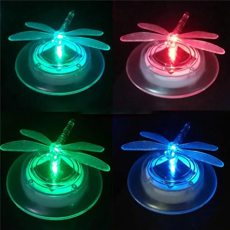 Christmas Decoration Solar Led Float Lamp RGB Color Change Butterfly Dragonfly Shape Outdoor Garden Pool Water Decoration Light