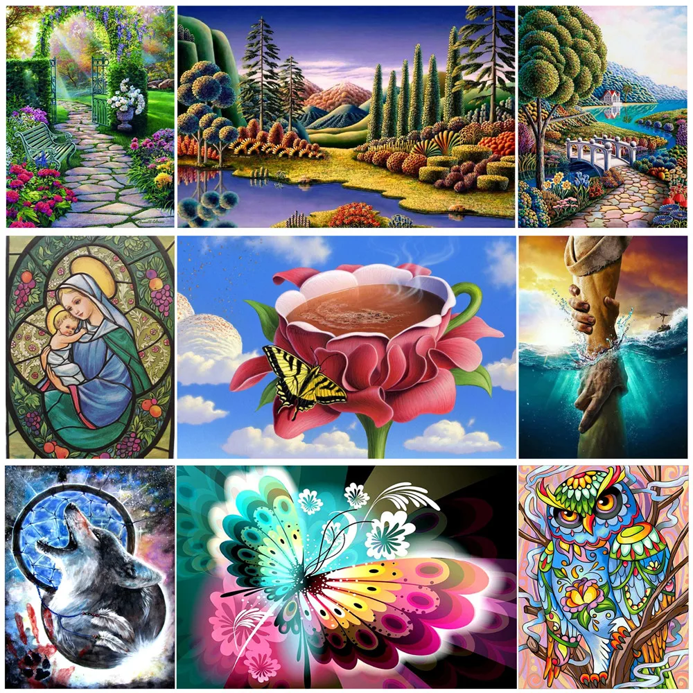 5D алмазная живопись персонаж пейзаж Сделай Сам круглый набор алмазной вышивки