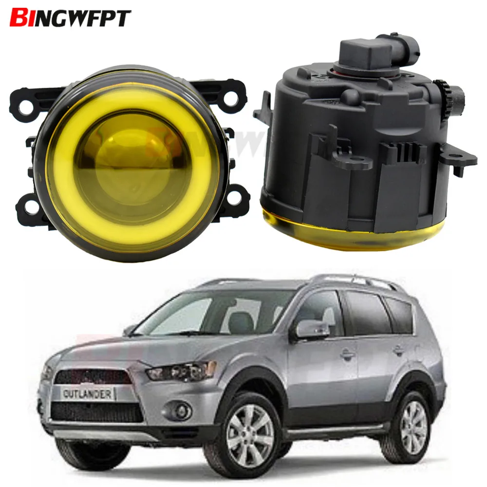 

2x Car Accessories LED Front Fog Light Angel Eye For Mitsubishi Outlander XL 2010 2011 For Mitsubishi Pajero 4/IV 2007-2015
