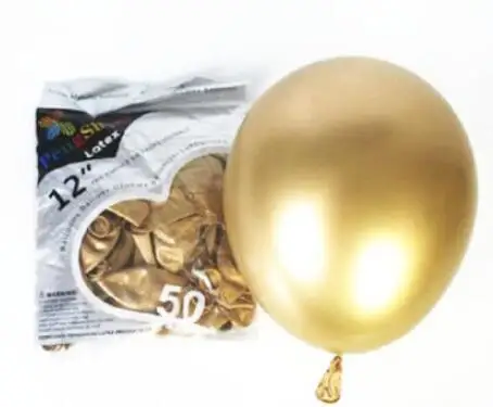 gold 100/200 шт 12 дюймов шары из латекса цвета металлик перламутровый металлический шар золотого, серебряного цвета Globos Свадебные товары для дня рождения воздушный шар - Color: gold