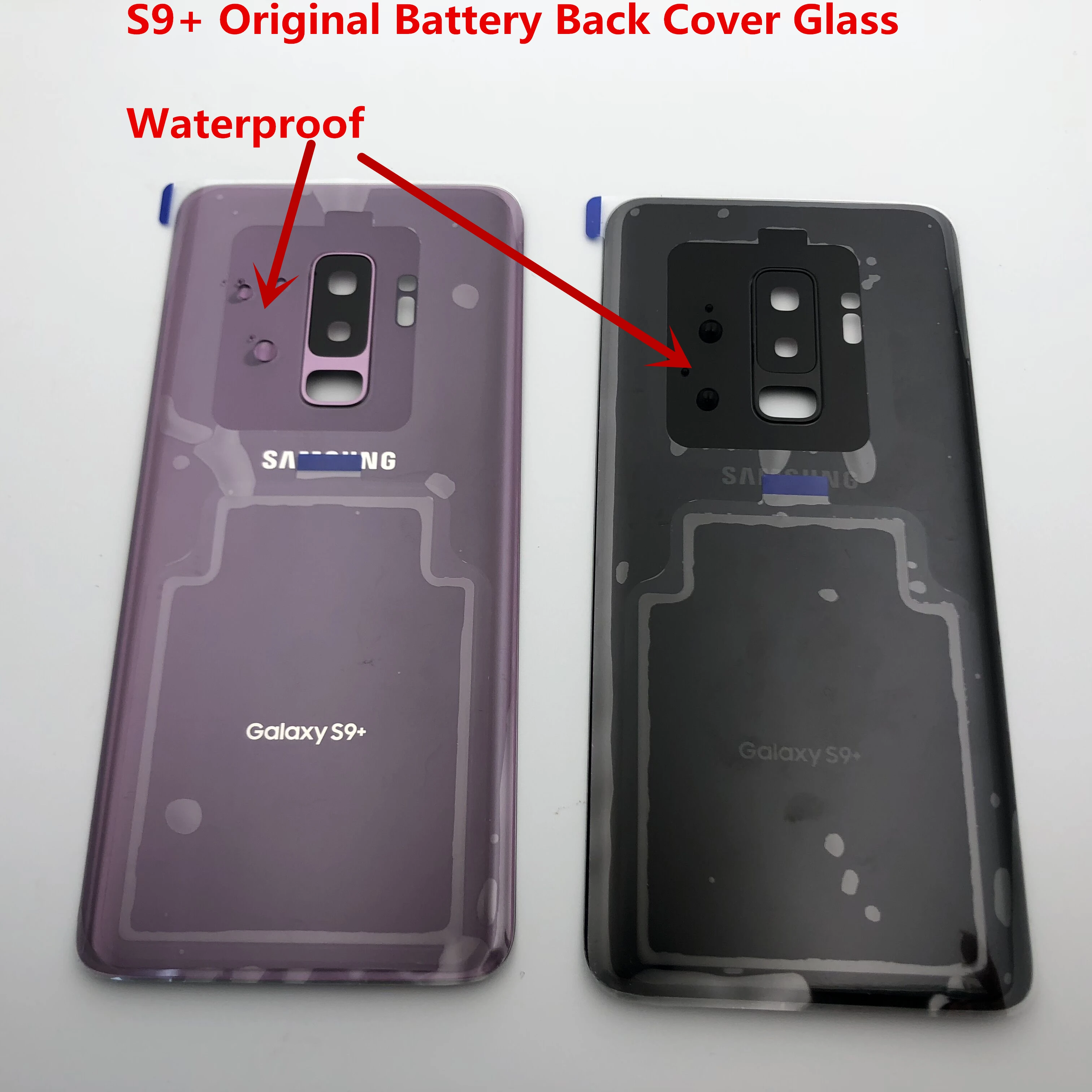 S9 оригинальное стекло для samsung Galaxy S9 Plus G960 G965 Задняя крышка батареи задняя крышка Корпус чехол+ клей водонепроницаемый клей