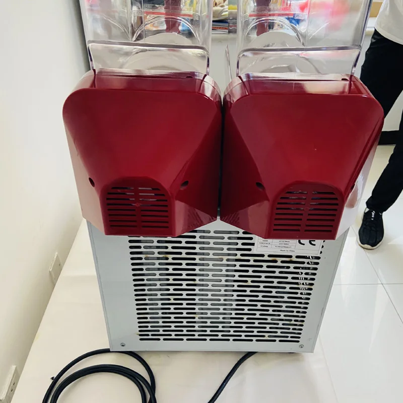 Frozen Drink Slush Machine 2 x12L Smoothie Slushy Maker 2 Cylinder Snow Melting Tank Ice-Cool Juice Dispense Commercial 6