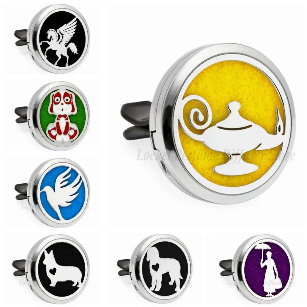 

dove magic lamp mouse horse 30mm essential oil car diffuser vent clip diffuser locket aromatherapy perfume locket 10pcs Pads