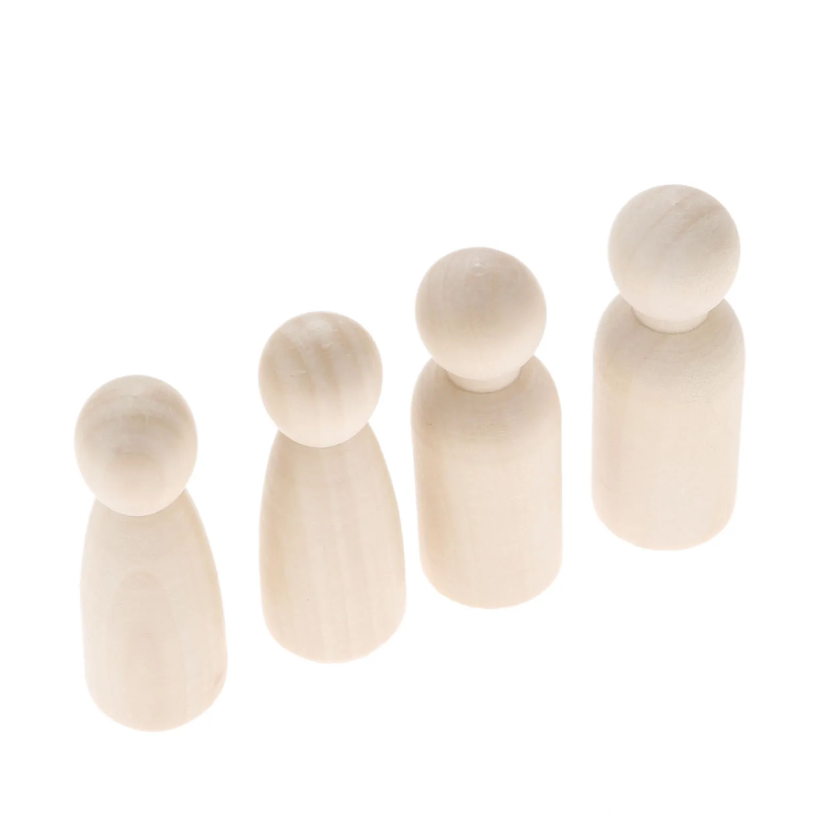 2Pcs Unpainted Blank Wooden Peg People Wood Figurines Peg Dolls Nesting Craft DIY Montessori Toy Kid Wedding Decoration 75*27mm