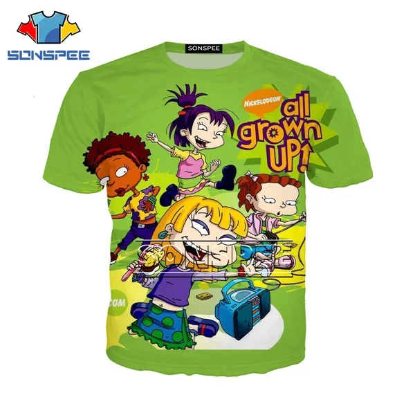 Футболка Rugrats летние топы женские футболки с 3D принтом Femme забавные повседневные короткий рукав Харадзюку футболки для женщин g2 - Цвет: 15