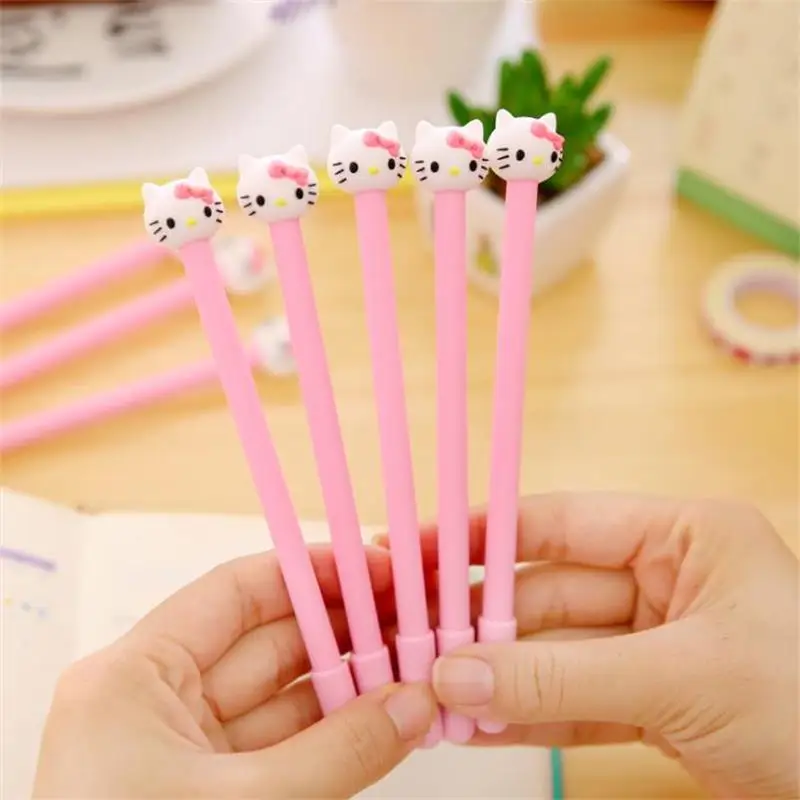 TOPSTHINK милые hello kitty канцелярские гелевые ручки kawaii школьные розовые креативные студенческие нейтральные ручки