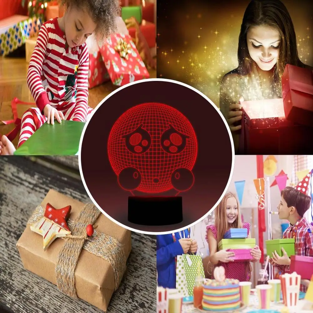 NiteApps 3D плач лицо ночник стол Иллюзия украшение лампа подарок на день рождения приложение/сенсорный контроль