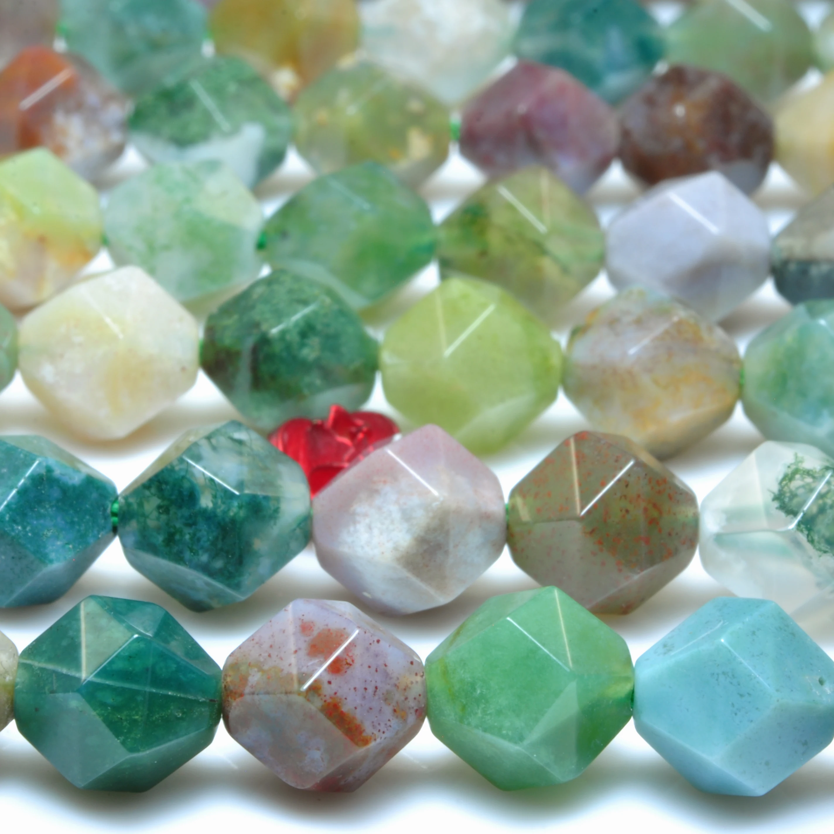 Натуральный индийский агат звездная огранка граненые бусины Nugget оптовая продажа